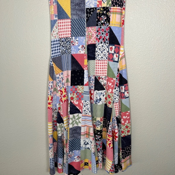 Polo Ralph Lauren size L maxi dress patchwork print waffle knit sleeveless - Picture 10 of 14